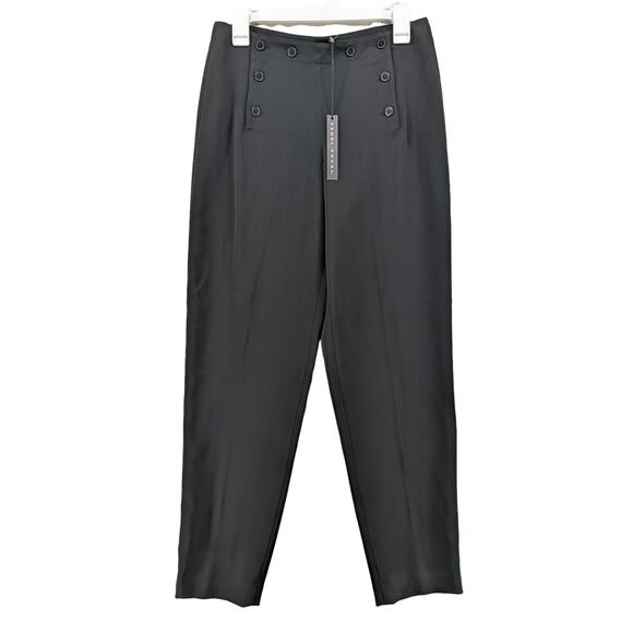 Yansi Fugel Dress Pants 4 Black Office Pant Button Trouser Slacks Workwear Women - Picture 1 of 11